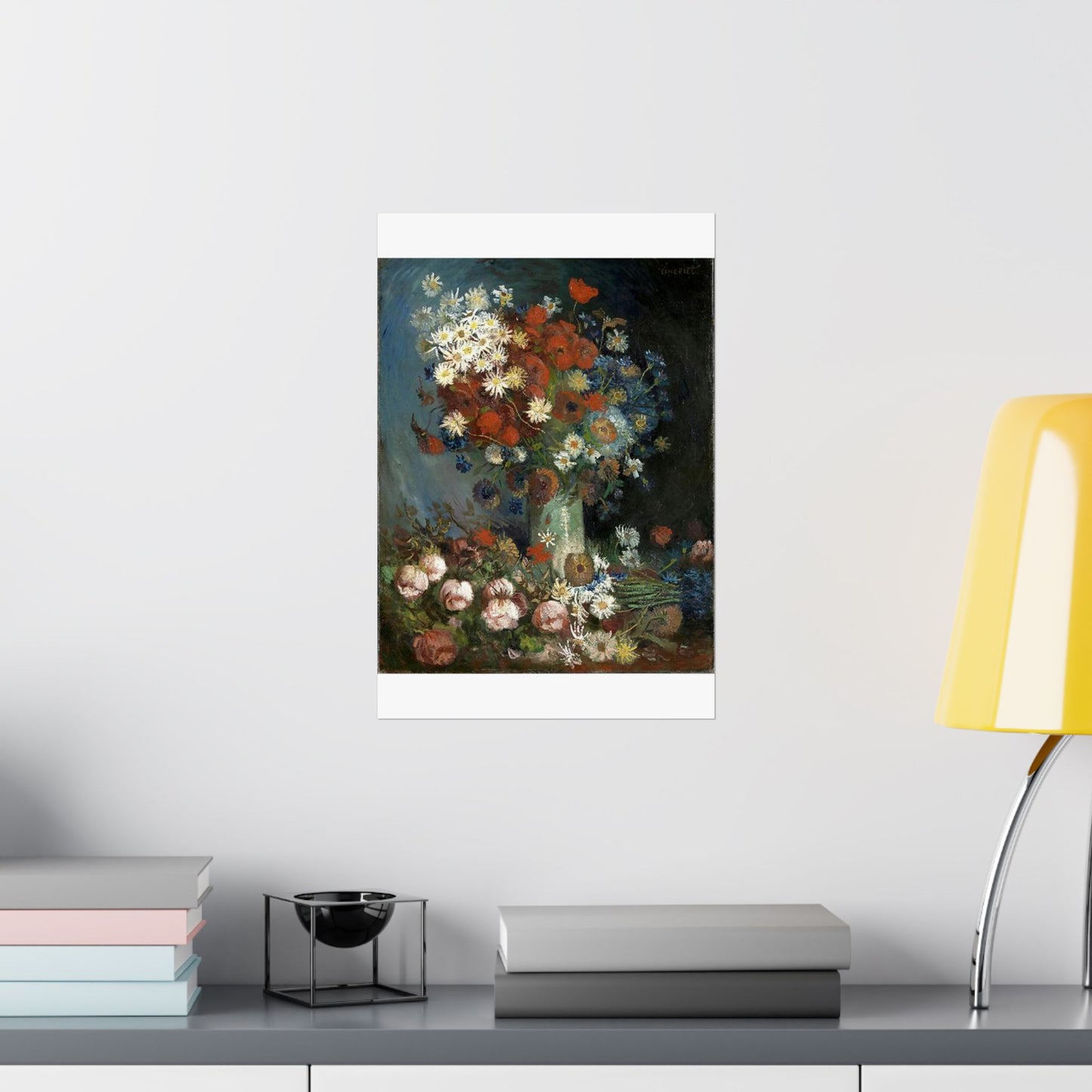 Still life with meadow flowers and roses Van Gogh 1886 High Quality Matte Wall Art Poster for Home, Office, Classroom