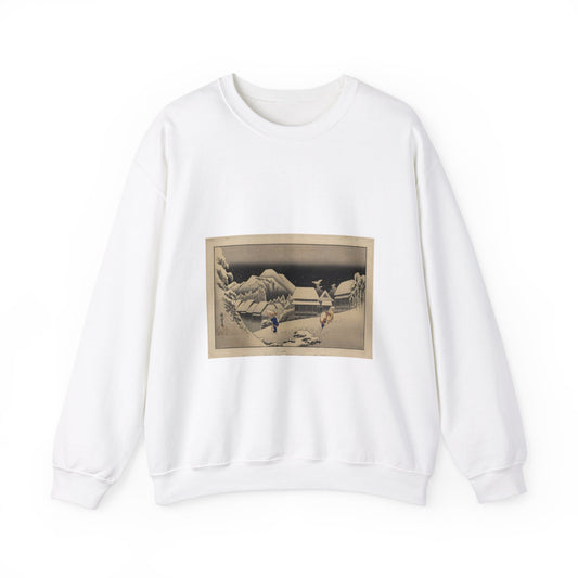 Utagawa Hiroshige - Kanbara, Ando Hiroshige - Ukiyo e print White Heavy Blend Adult Crew Neck SweatShirt