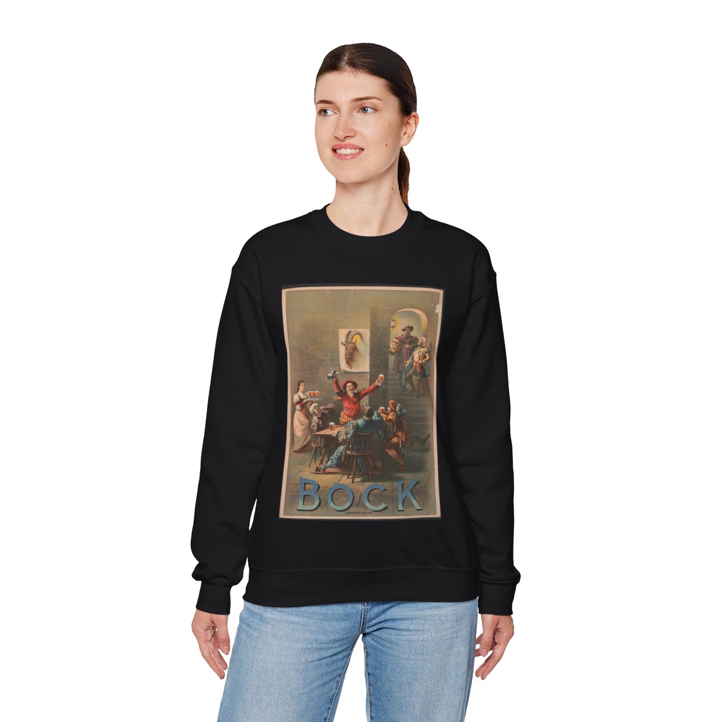 Bock, "Auerbach's keller" - Print, Library of Congress collection Black Heavy Blend Adult Crew Neck SweatShirt