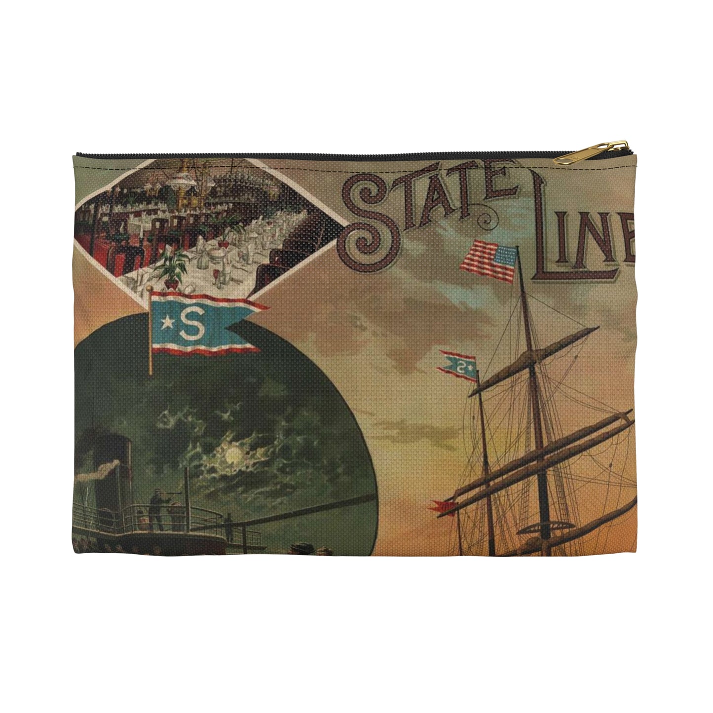 State Line--For Glasgow, Belfast, Dublin, Londonderry & Liverpool--Austin Baldwin & Co., genl. agents Large Organizer Pouch with Black Zipper