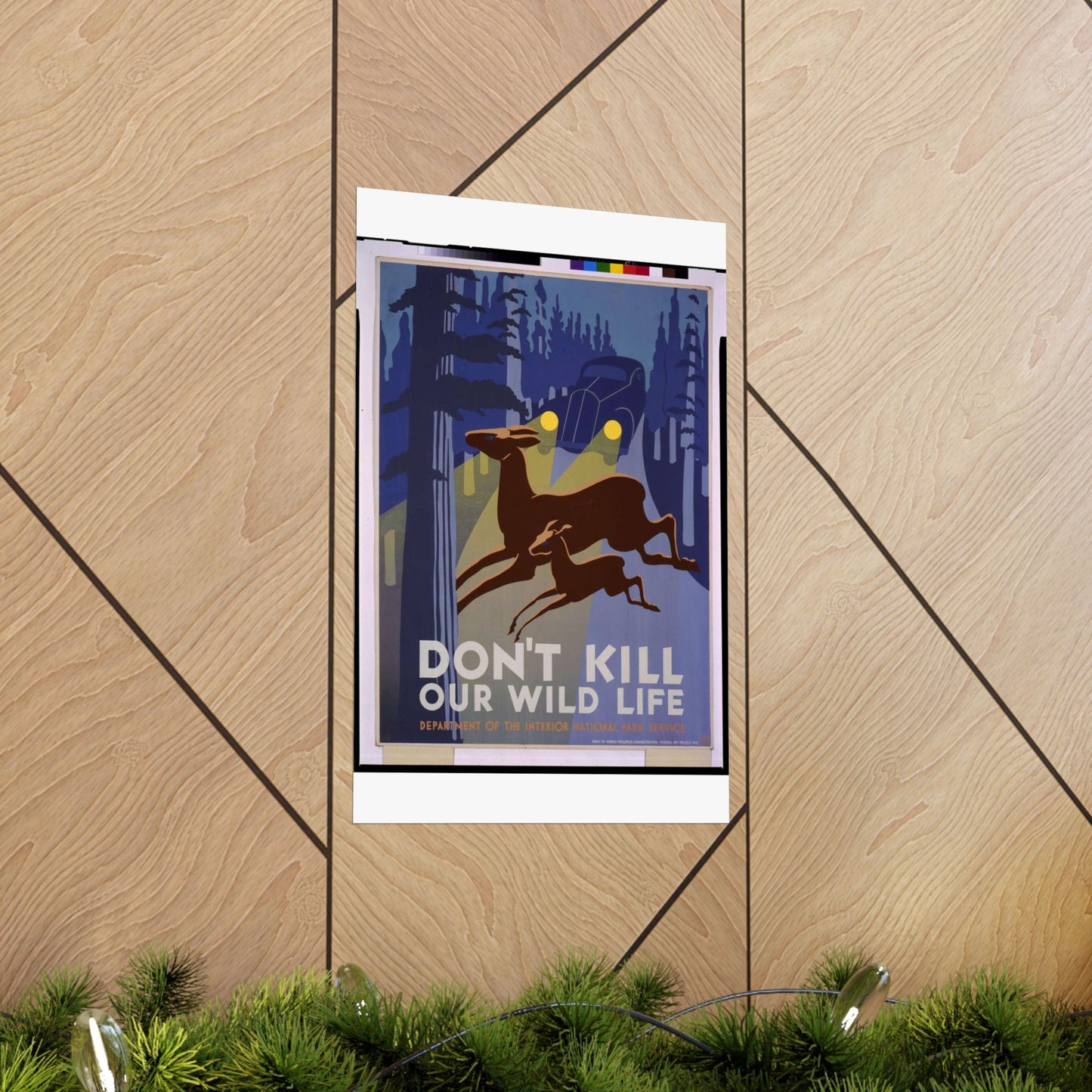 Don't kill our wild life - Art Deco public domain image High Quality Matte Wall Art Poster for Home, Office, Classroom