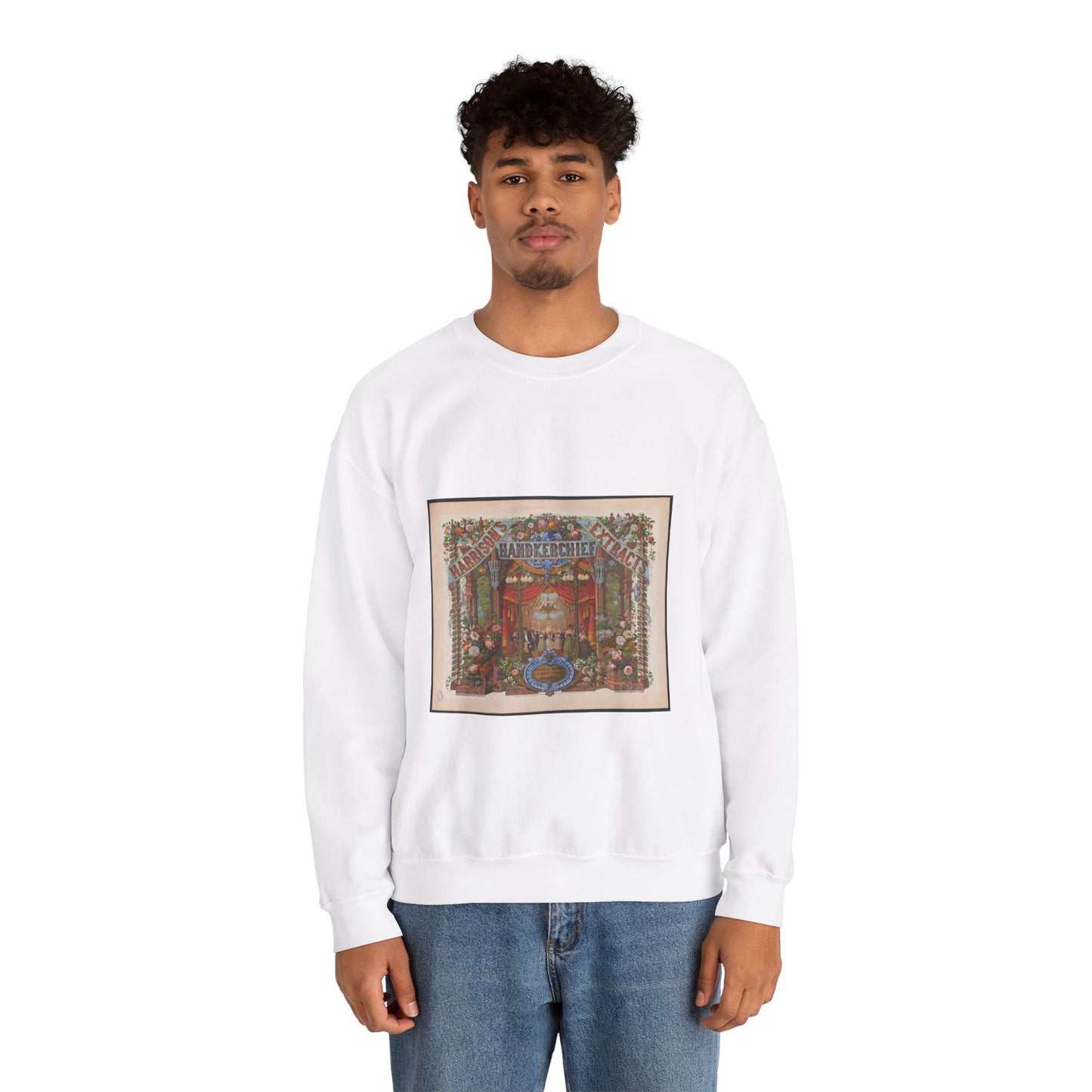 Harrison's handkerchief extracts Apollos W. Harrison No. 10 South 7th Street Philadelphia / / Alphonse Bigot del. ; designed and drawn on stone by Alphonse Bigot. White Heavy Blend Adult Crew Neck SweatShirt