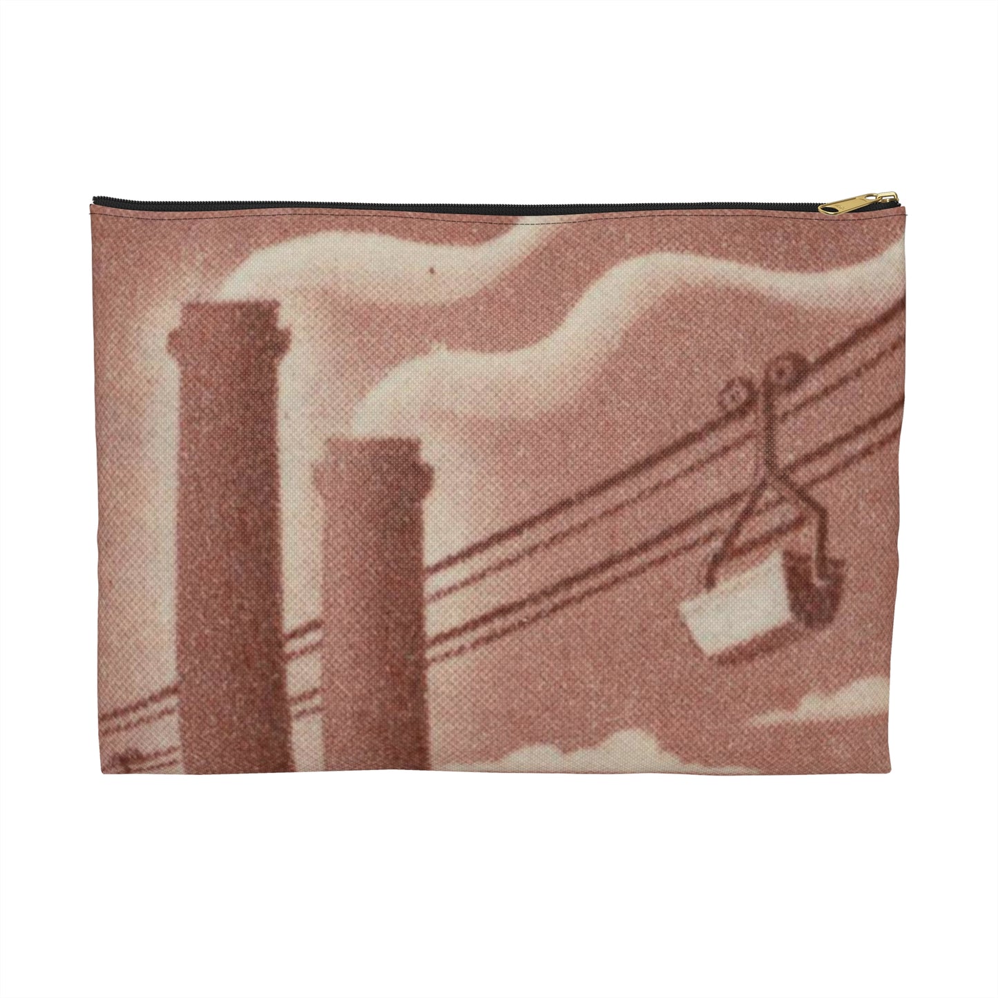 Frimärke ur Gösta Bodmans filatelistiska motivsamling, påbörjad 1950.Frimärke från Förenade Arabstaterna, 1958. Motiv av cement- och byggindustri i Egypten. Large Organizer Pouch with Black Zipper