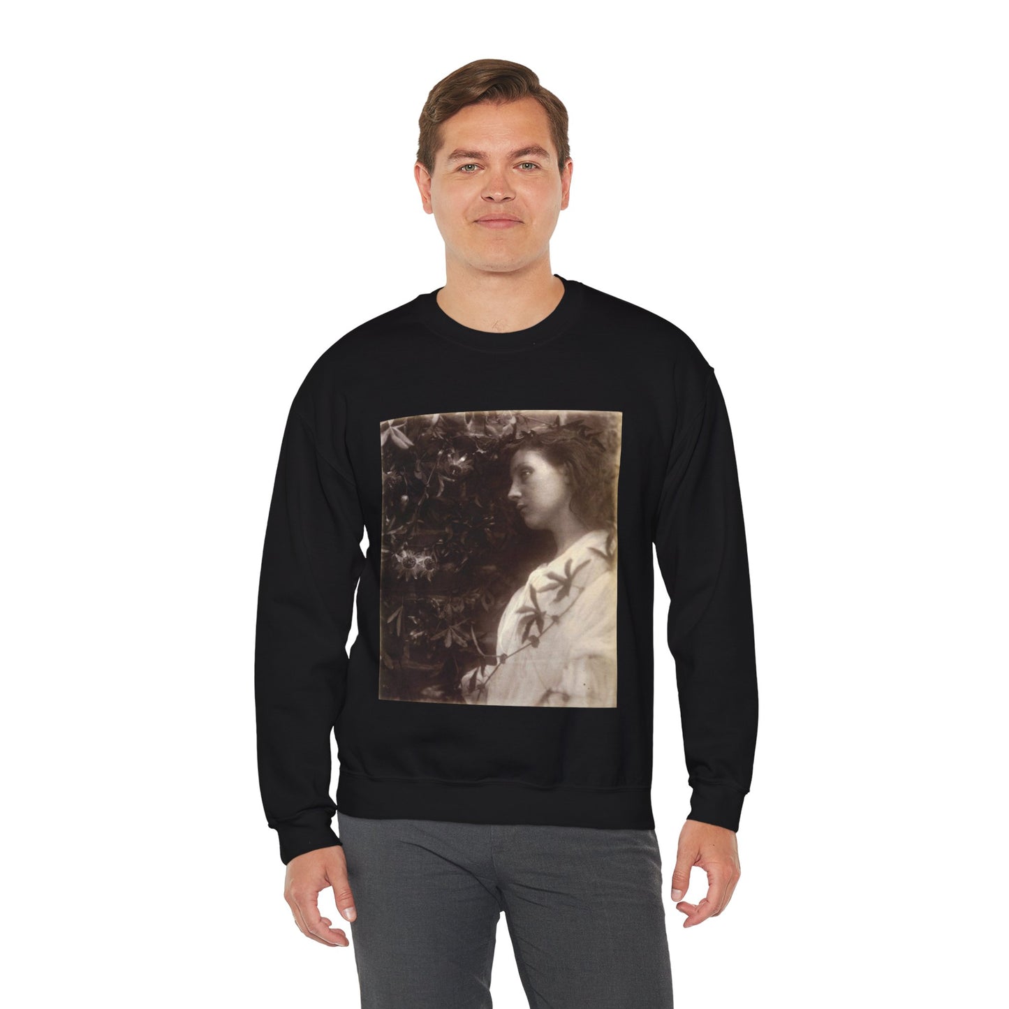 Maud, by Julia Margaret Cameron Black Heavy Blend Adult Crew Neck SweatShirt