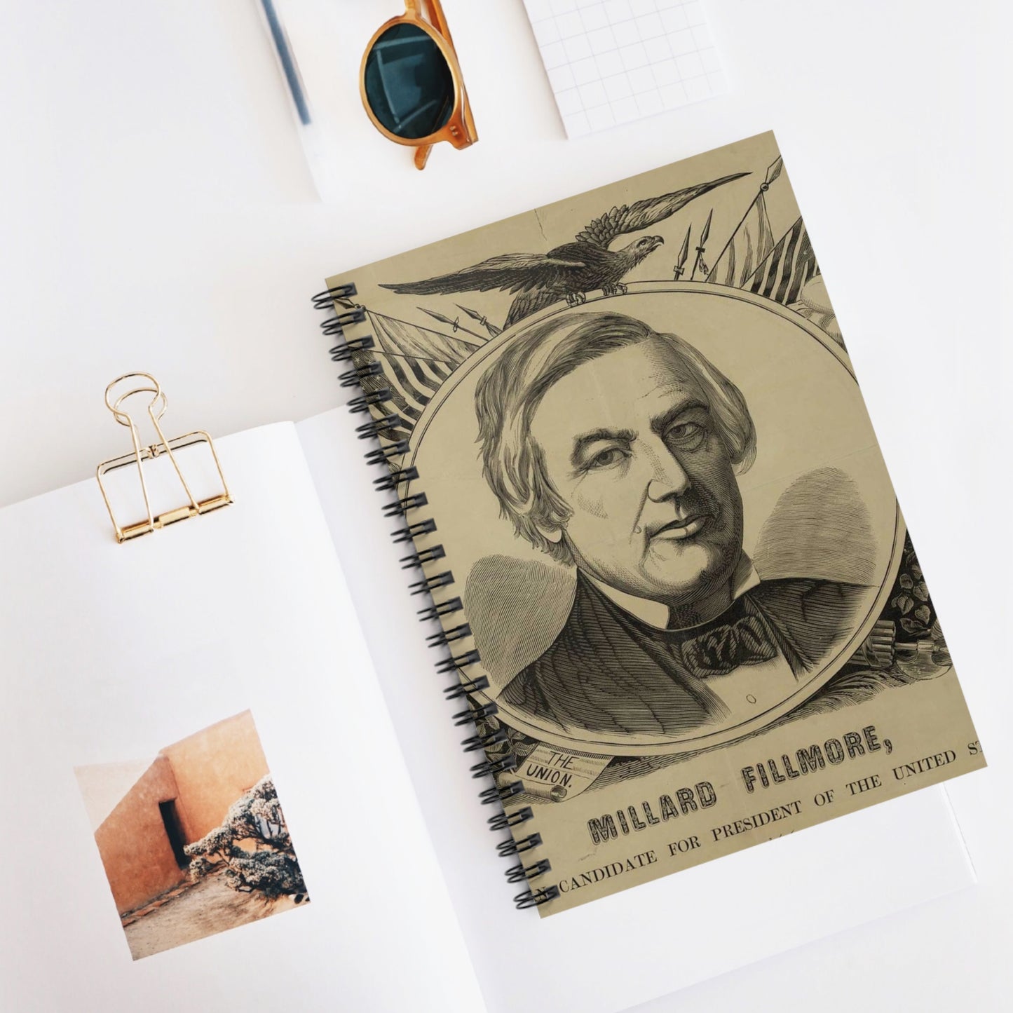 Millard Fillmore, American candidate for president of the United States Spiral Bound Ruled Notebook with Printed Cover