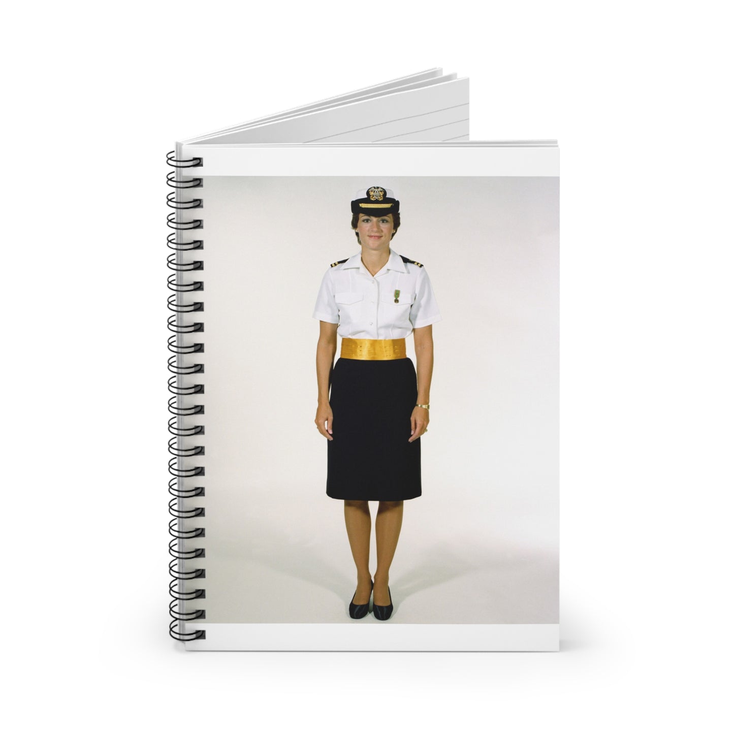 Uniform: Tropical dinner dress blue, female Navy officers Spiral Bound Ruled Notebook with Printed Cover