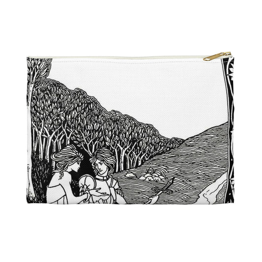 Aubrey Beardsley - Lancelot and Hellawes Large Organizer Pouch with Black Zipper