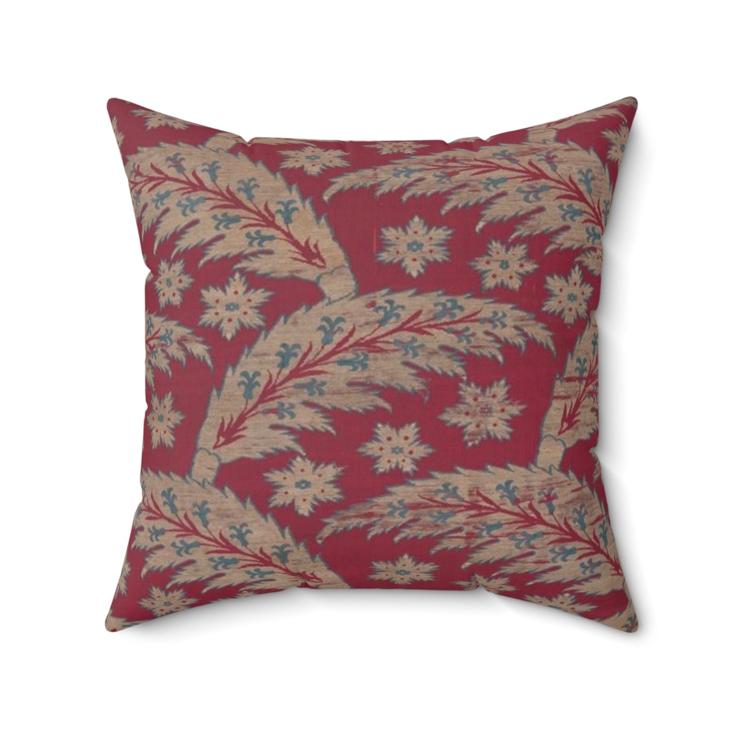 Loom Width with Serrated Leaf Design Decorative Accent Square Pillow