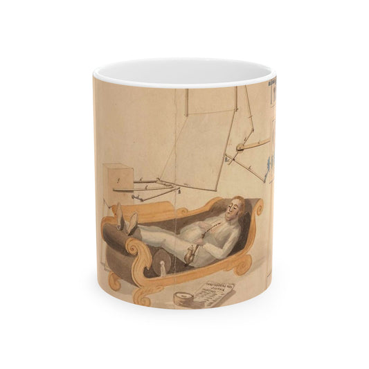 Patent drawing - Drawing of Fan Moved by Mechanism Public domain  image Beautiful Novelty Ceramic Coffee Mug 11oz