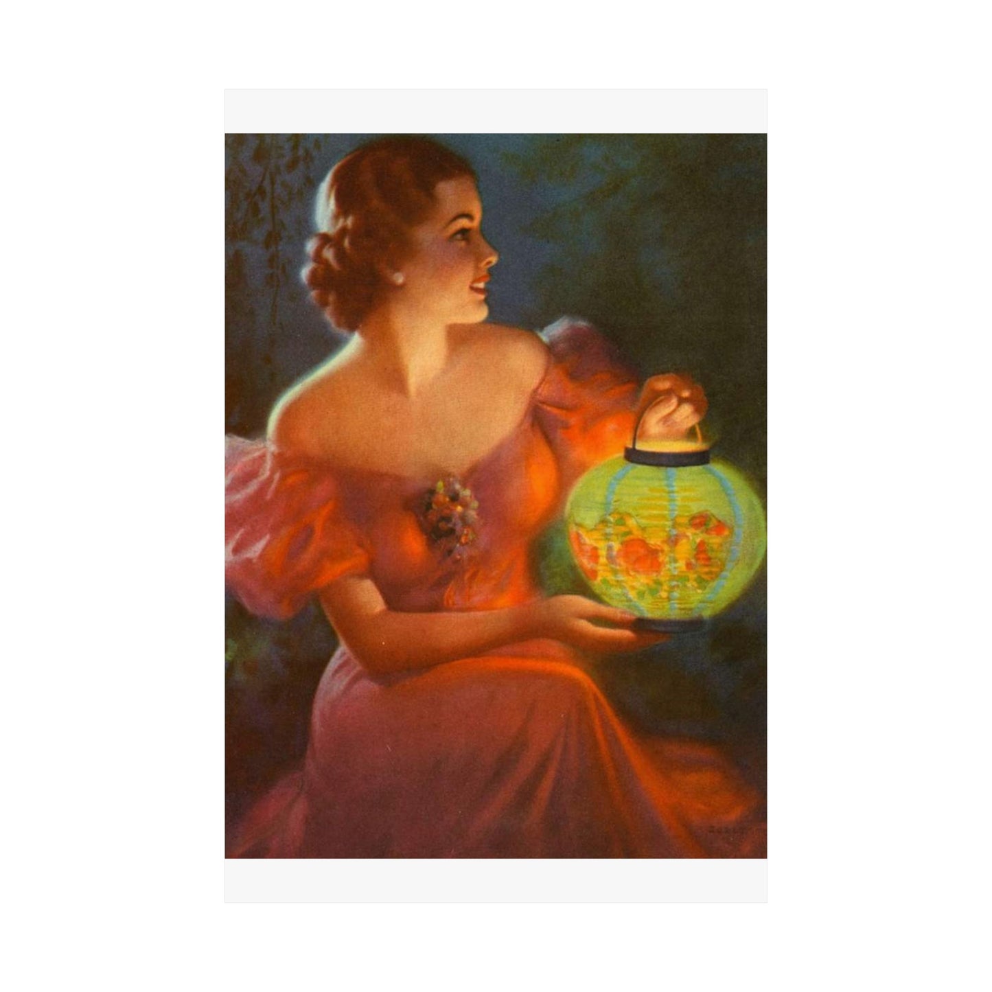 Lantern Glow by Edward Mason Eggleston High Quality Matte Wall Art Poster for Home, Office, Classroom