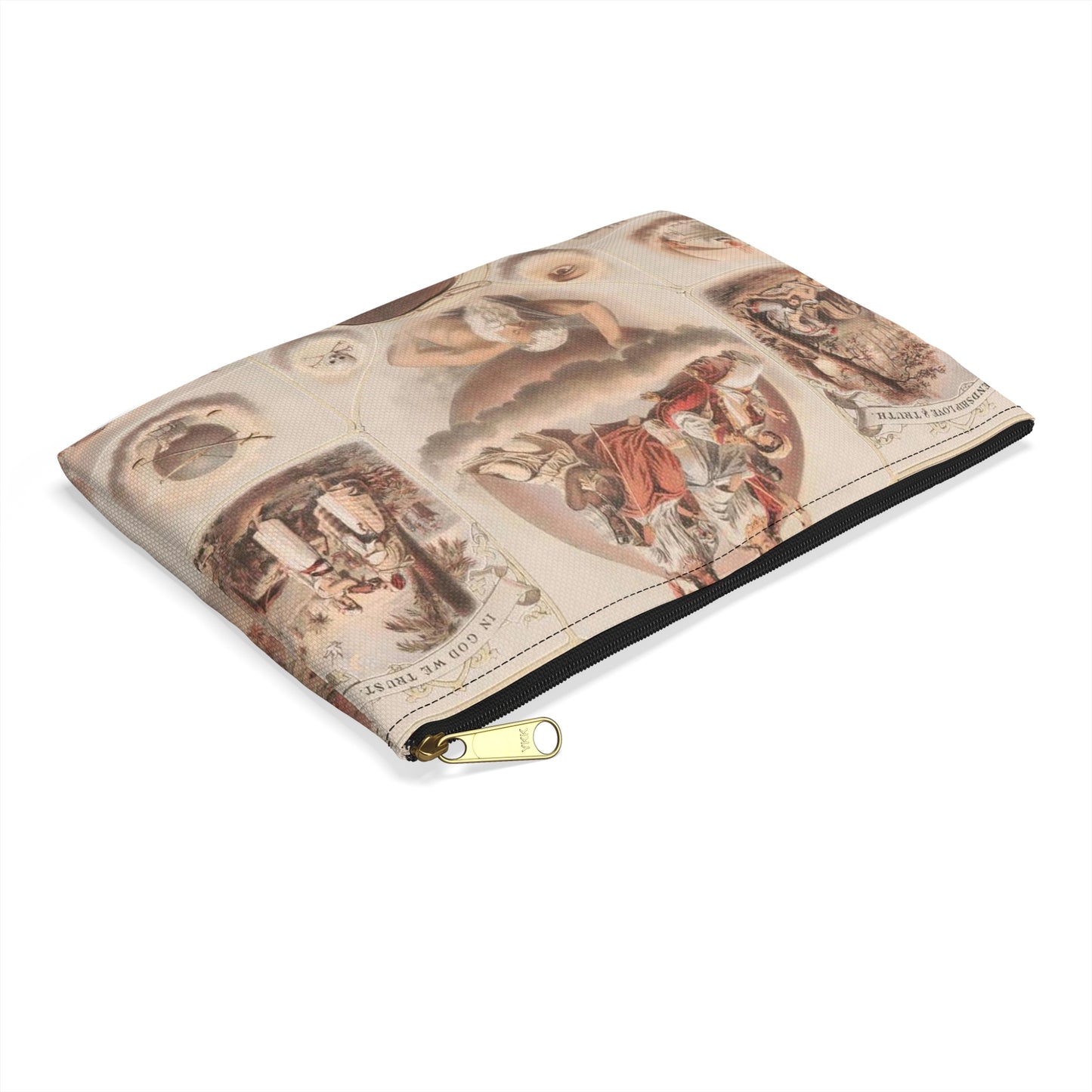 Odd fellowship - Print, Library of Congress collection Large Organizer Pouch with Black Zipper