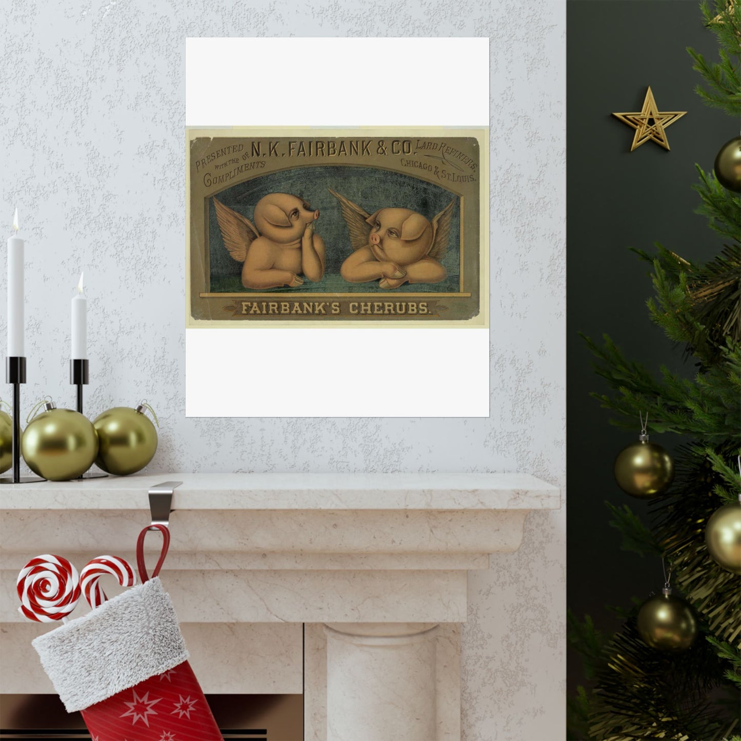 Fairbank's cherubs--Presented with the compliments of N.K. Fairbank & Co., lard refiners, Chicago & St. Louis High Quality Matte Wall Art Poster for Home, Office, Classroom