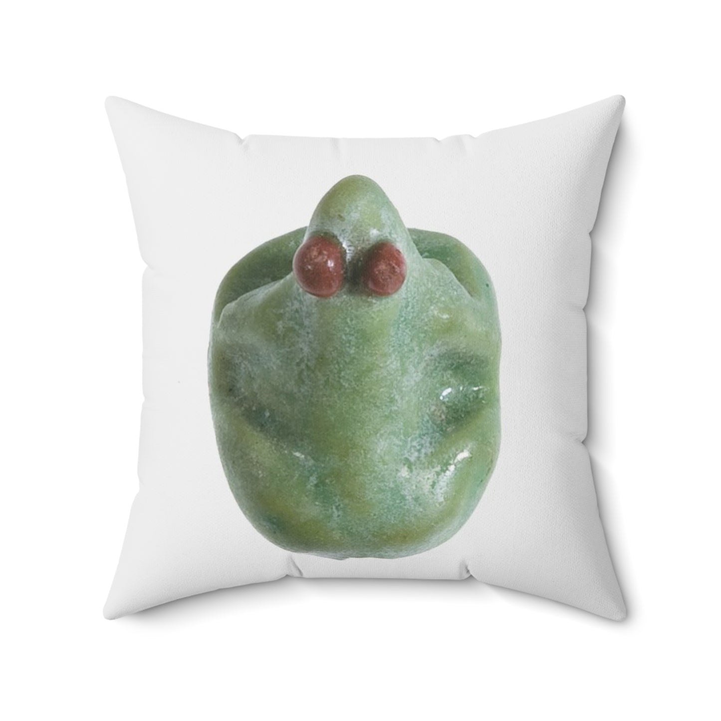 Frog Seal Amulet with a Maat Hieroglyph on the Base Decorative Accent Square Pillow