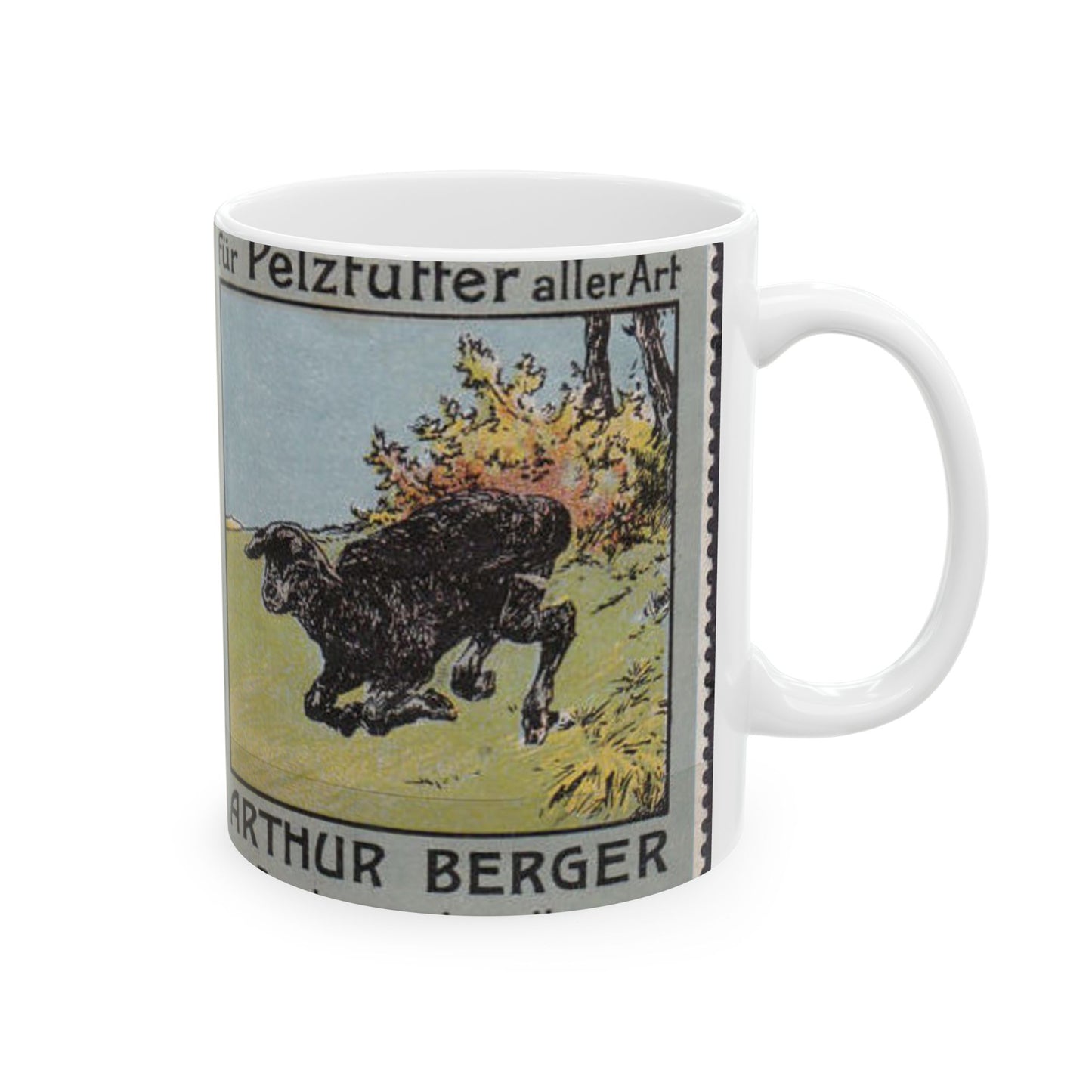 Arthur Berger, fur trader in Leipzig, c. 1910, brand advertisings (05) Beautiful Novelty Ceramic Coffee Mug 11oz