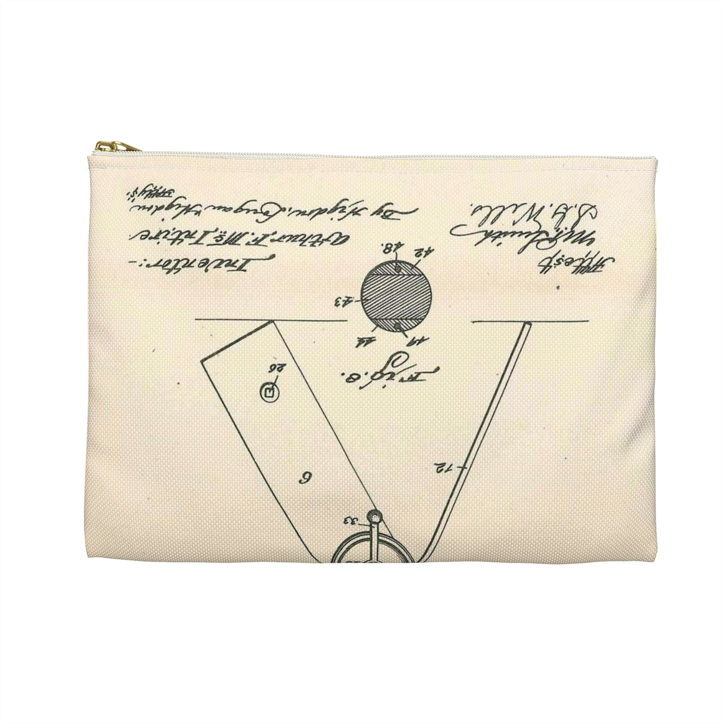 Patent Case File No. 577,369, Stenographer's Cabinet, Inventor- Arthur F. McIntire - DPLA - 2e93a65db0801a68cfced8a4f92d4df6 (page 40) Large Organizer Pouch with Black Zipper