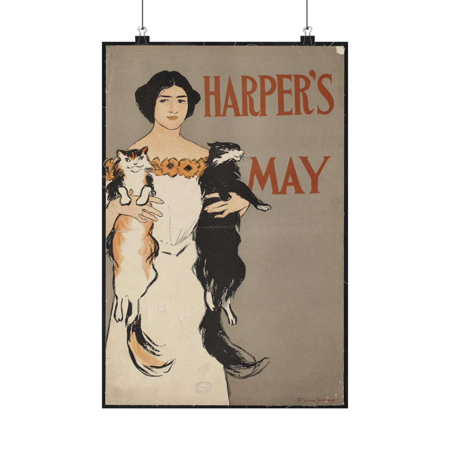 Edward Penfield - Harper's May, Art Nouveau Poster High Quality Matte Wall Art Poster for Home, Office, Classroom