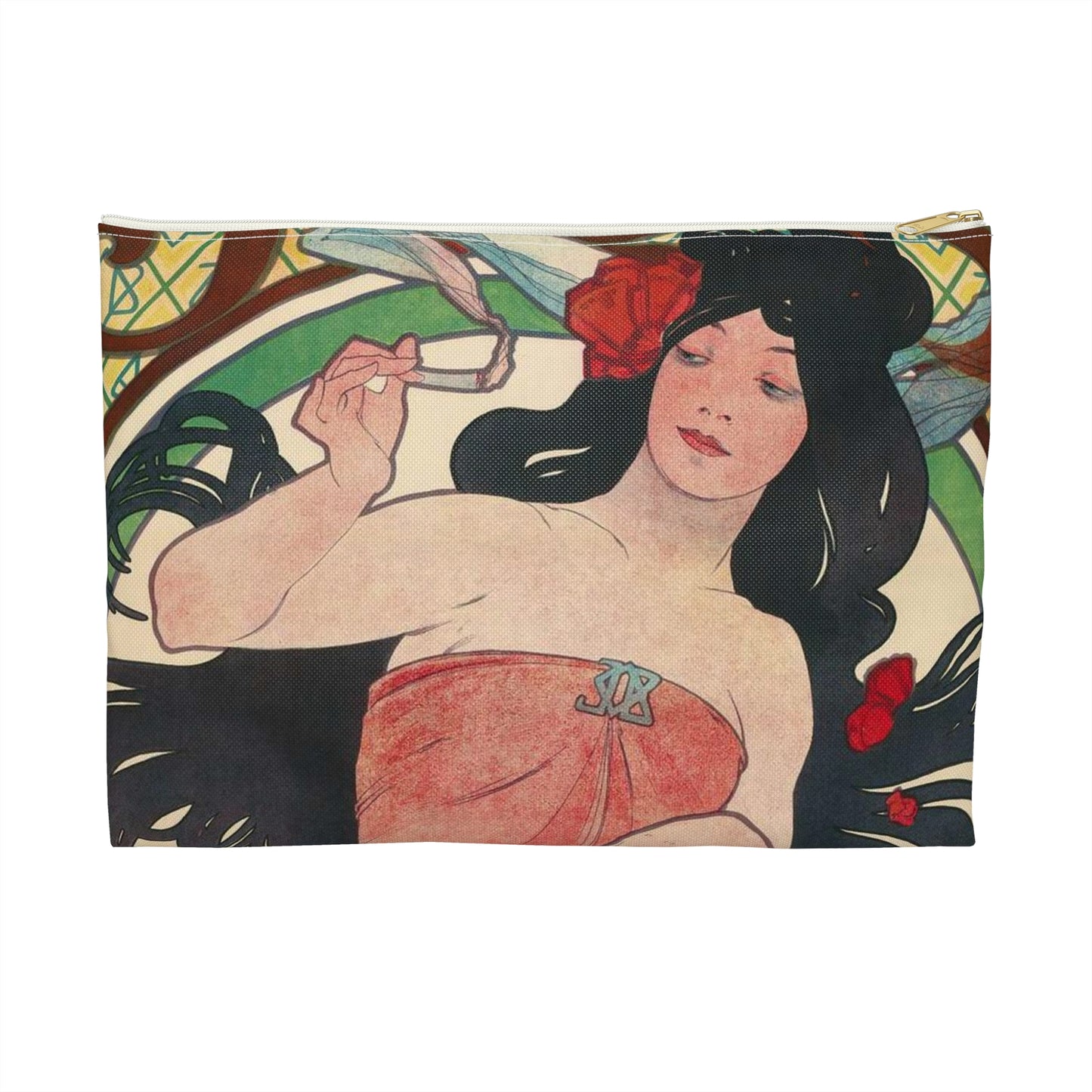 Alphonse Mucha - Job - Google Art Project Large Organizer Pouch with Black Zipper