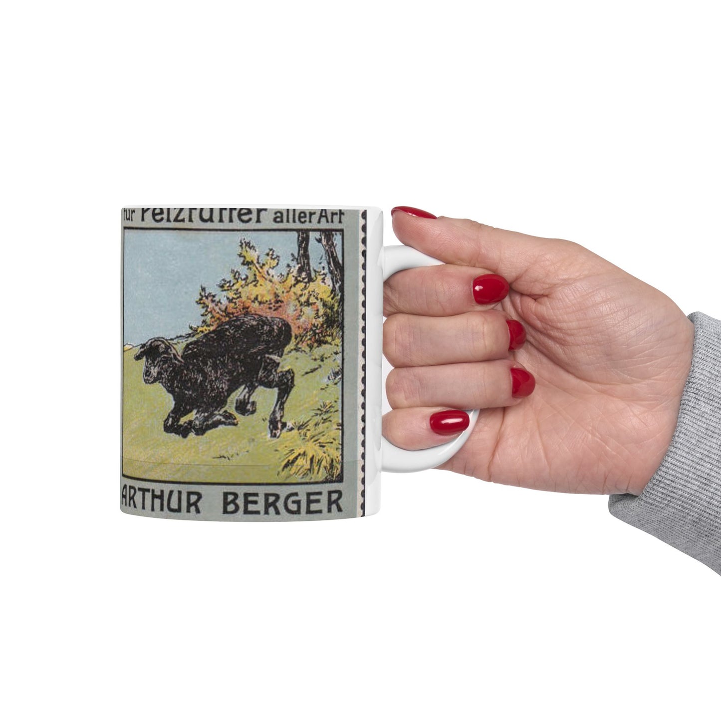 Arthur Berger, fur trader in Leipzig, c. 1910, brand advertisings (05) Beautiful Novelty Ceramic Coffee Mug 11oz