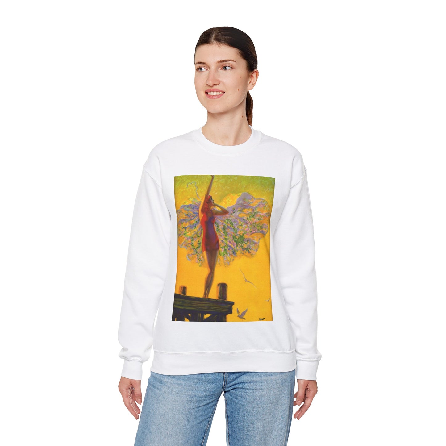 “Golden Glory” by Edward Mason Eggleston, 1929 White Heavy Blend Adult Crew Neck SweatShirt