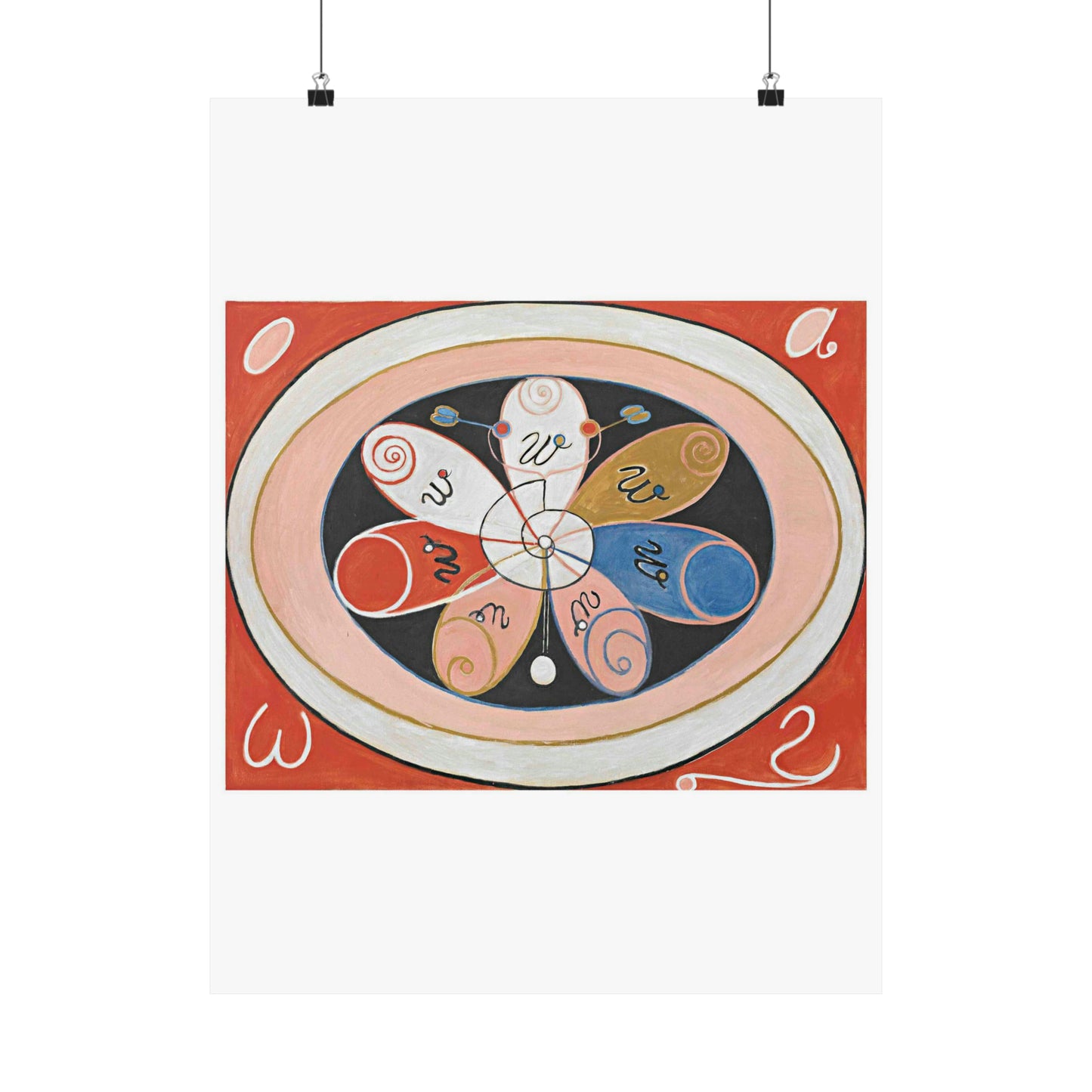 A painting of a colorful flower with writing on it Hilma af Klint - no date - Untitled High Quality Matte Wall Art Poster for Home, Office, Classroom