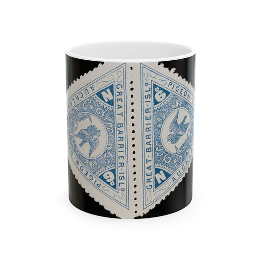 Great Barrier Pigeongram Agency six penny stamp Beautiful Novelty Ceramic Coffee Mug 11oz