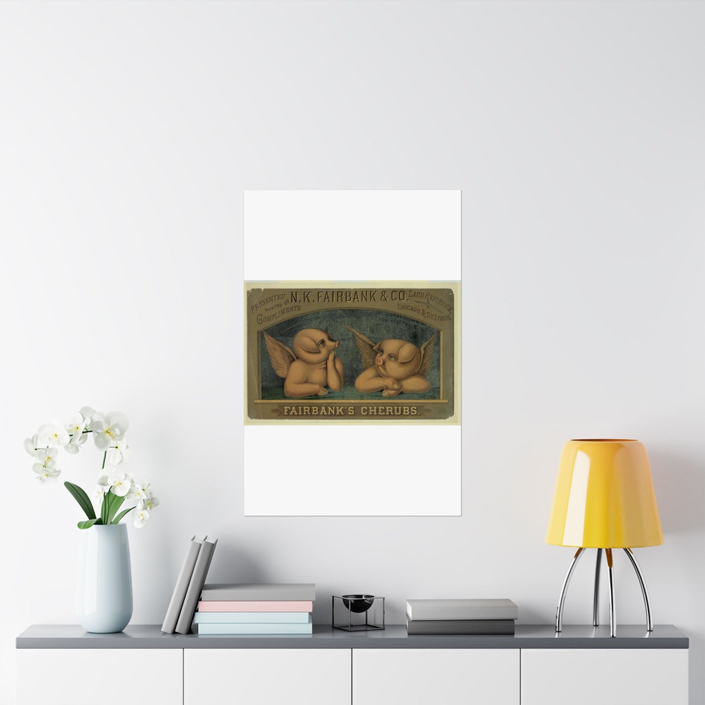 Fairbank's cherubs--Presented with the compliments of N.K. Fairbank & Co., lard refiners, Chicago & St. Louis High Quality Matte Wall Art Poster for Home, Office, Classroom