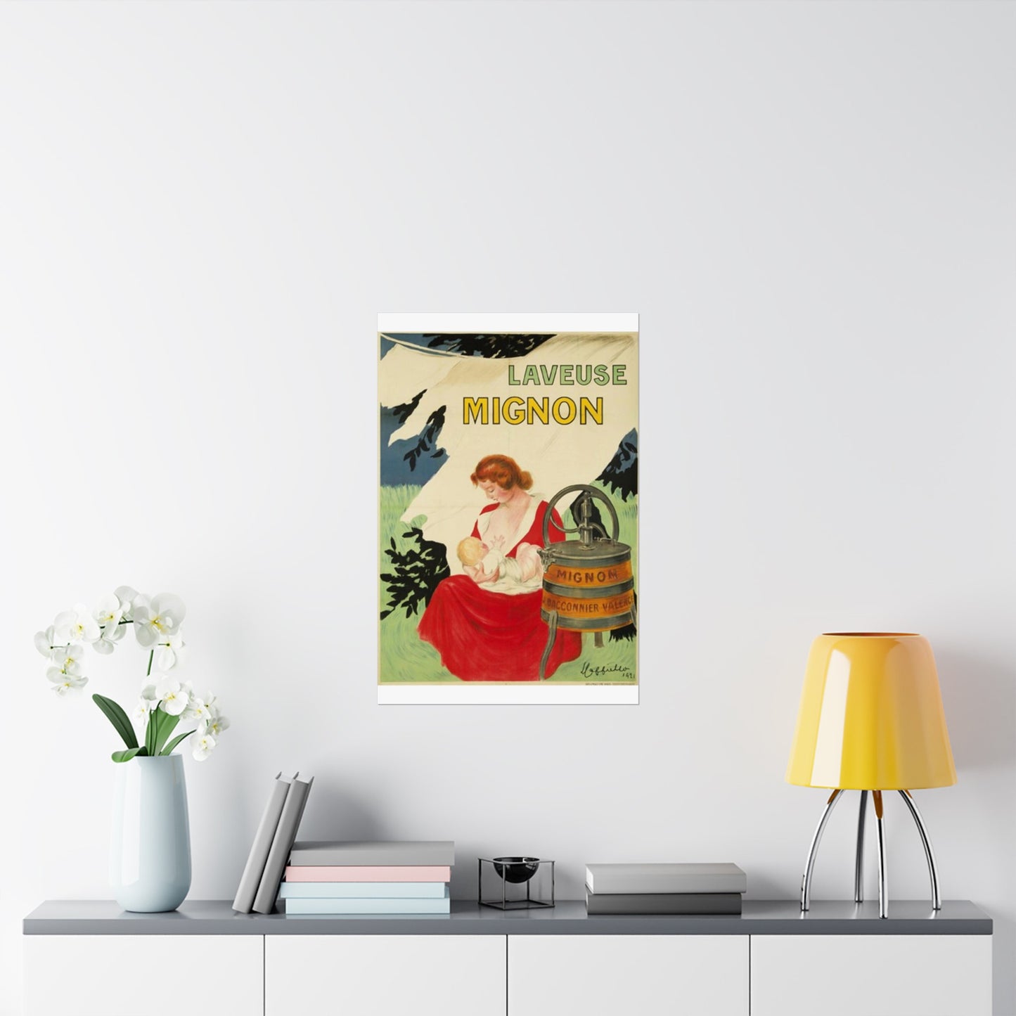 Affiche Laveuse Mignon - Art nouveau public domain image High Quality Matte Wall Art Poster for Home, Office, Classroom