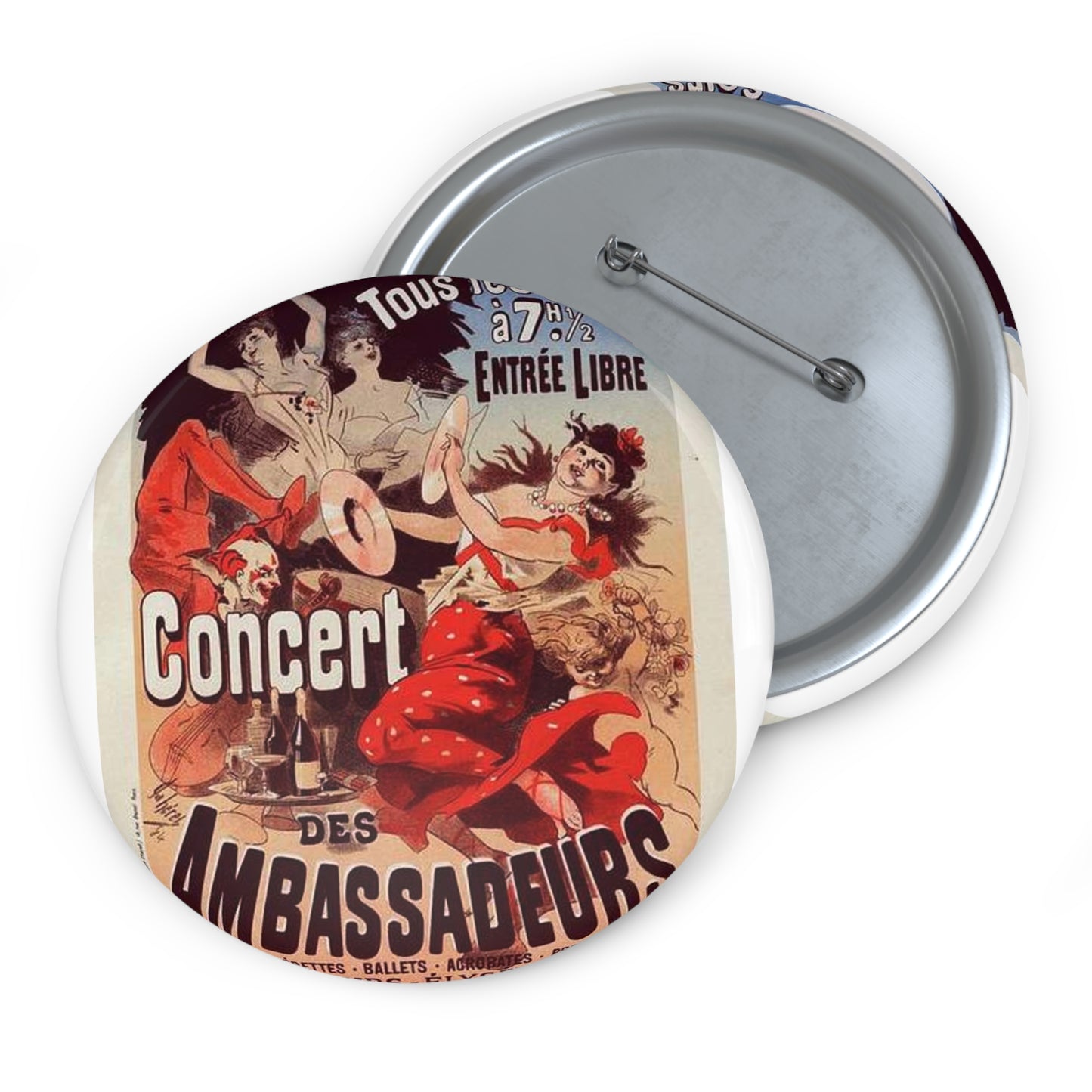 Affiche pour le "Concert des Ambassadeurs". Pin Buttons with Crisp Design