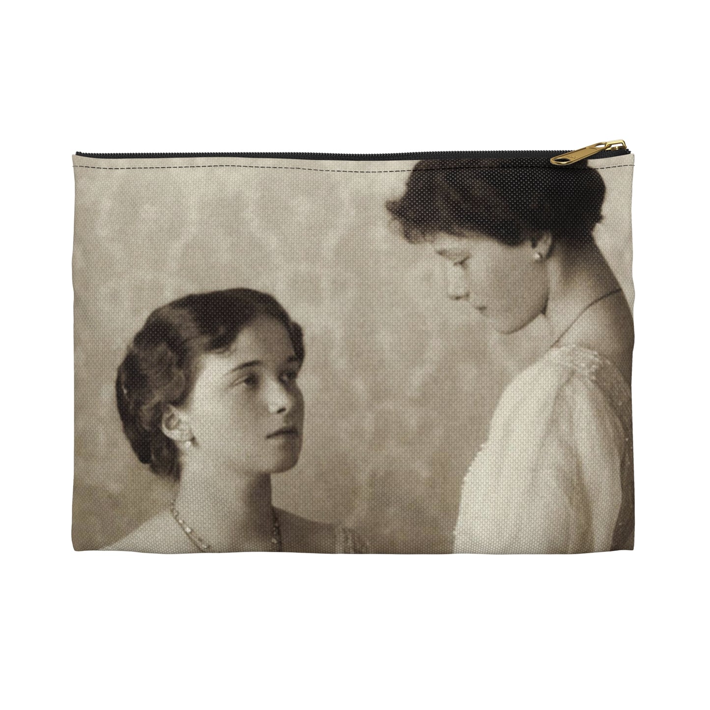 Grand Duchesses Olga and Tatiana. 1913. Large Organizer Pouch with Black Zipper