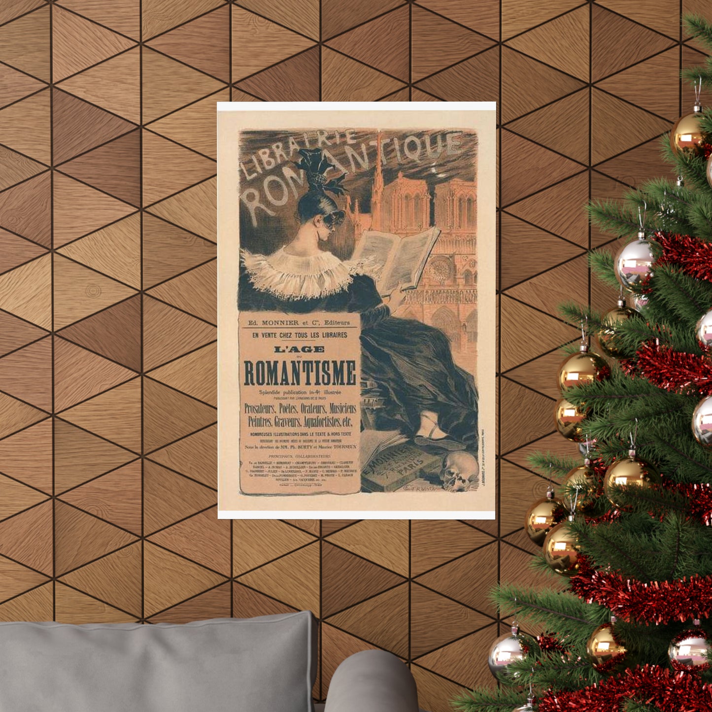 Affiche pour la "Librairie Romantique". High Quality Matte Wall Art Poster for Home, Office, Classroom