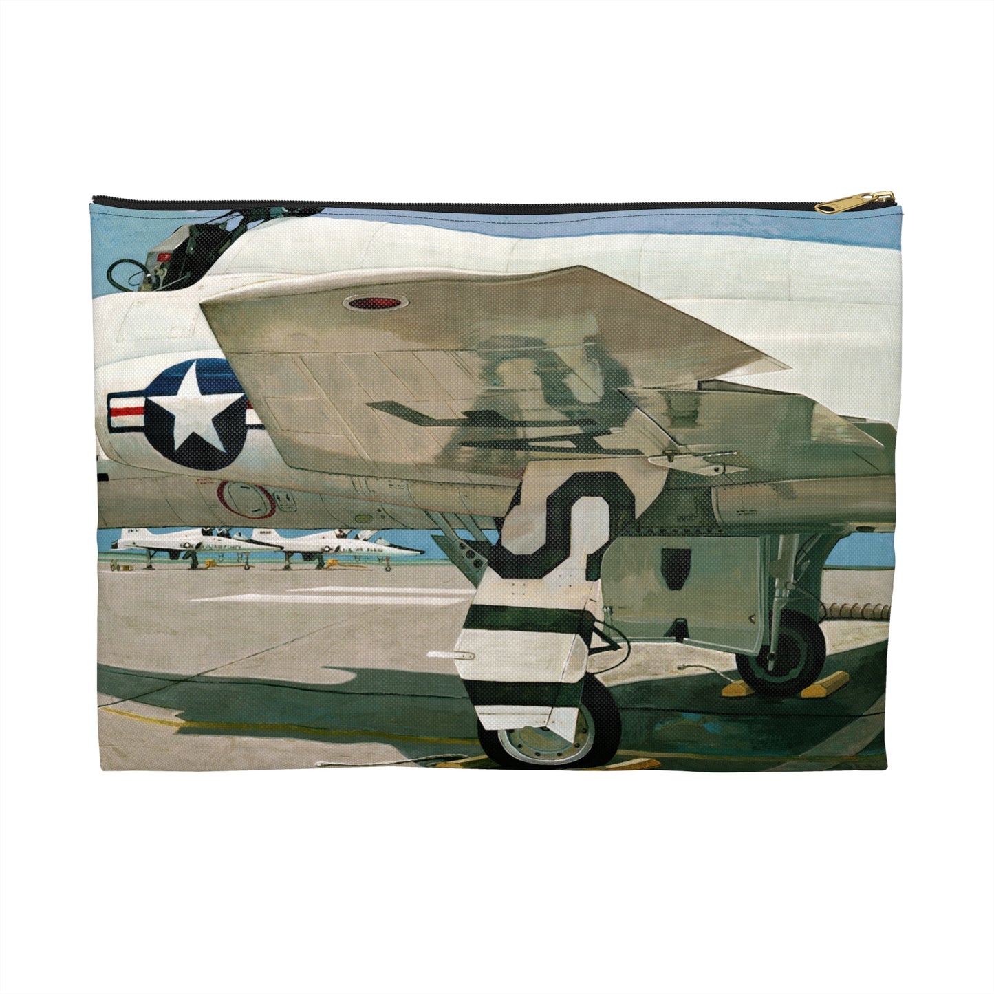 Artwork: "T-38 Flight Line, Vance AFB". Artist: David Zlotky Large Organizer Pouch with Black Zipper