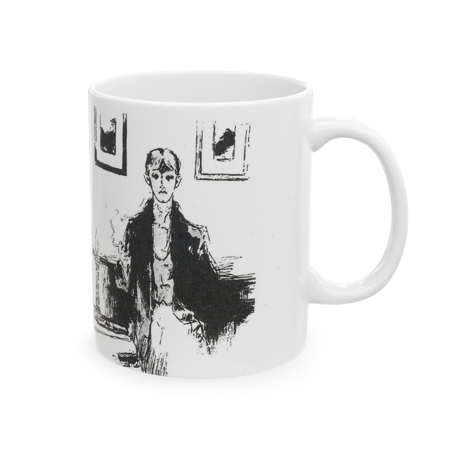 Aubrey Beardsley 5 - A drawing of a woman sitting on a couch Beautiful Novelty Ceramic Coffee Mug 11oz