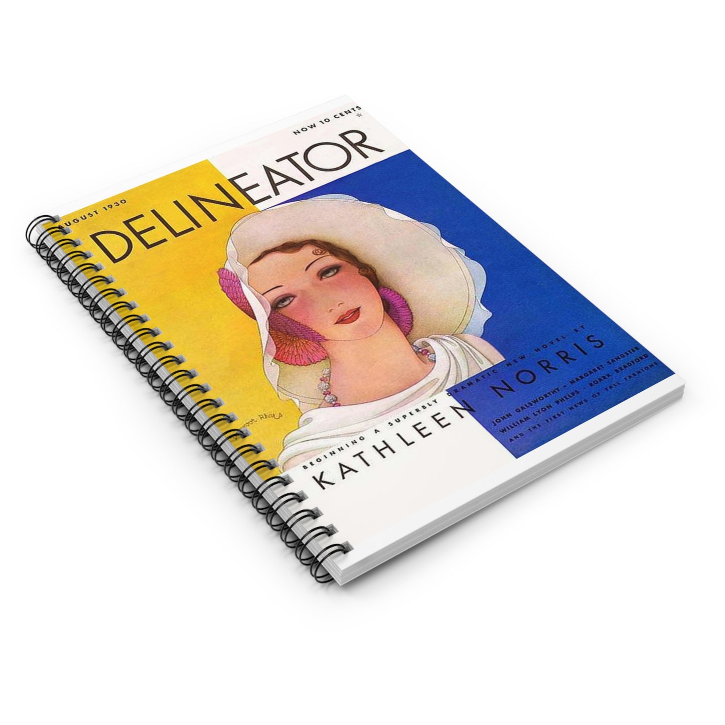 Delineator 1930-08 - Art Deco public domain image Spiral Bound Ruled Notebook with Printed Cover