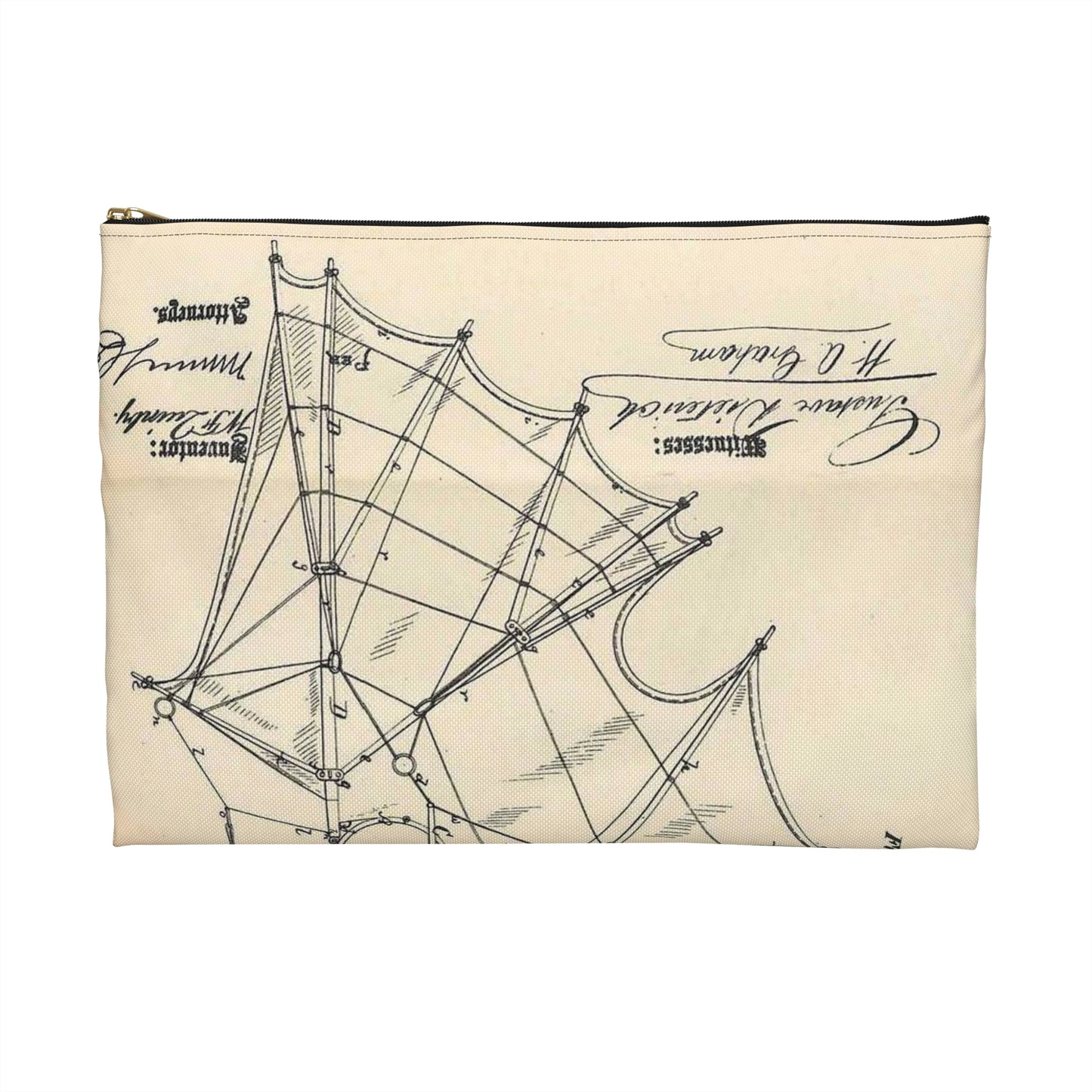 Patent Case File No. 132,022, Flying Apparatus, Inventor- Watson F. Quinby - DPLA - 1408d735868117dc44f964123674e332 (page 32) Large Organizer Pouch with Black Zipper