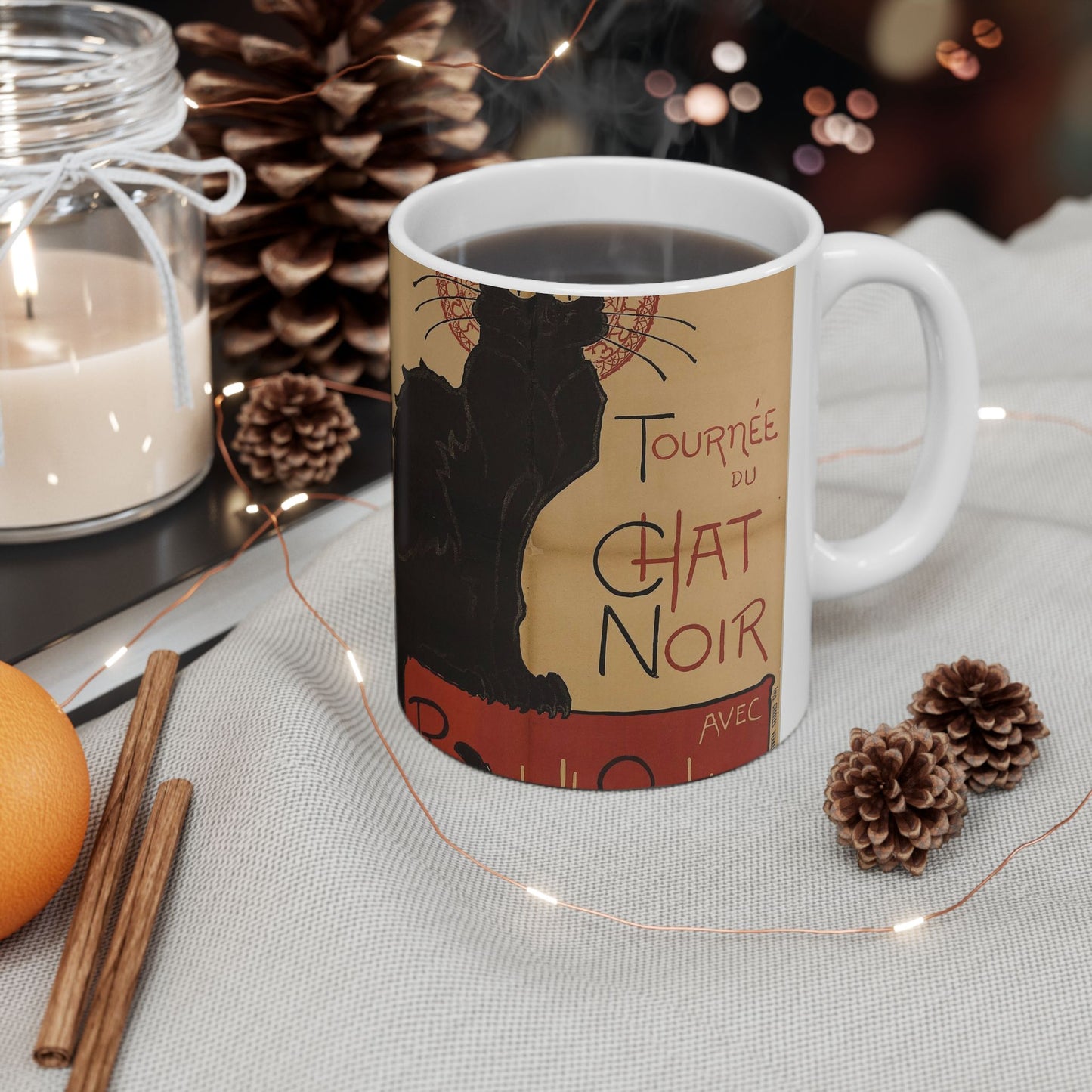 Prochainement/Tournée/ DU/ CHAT/ NOIR/ AVEC/ RODOLPHE SALIS Beautiful Novelty Ceramic Coffee Mug 11oz