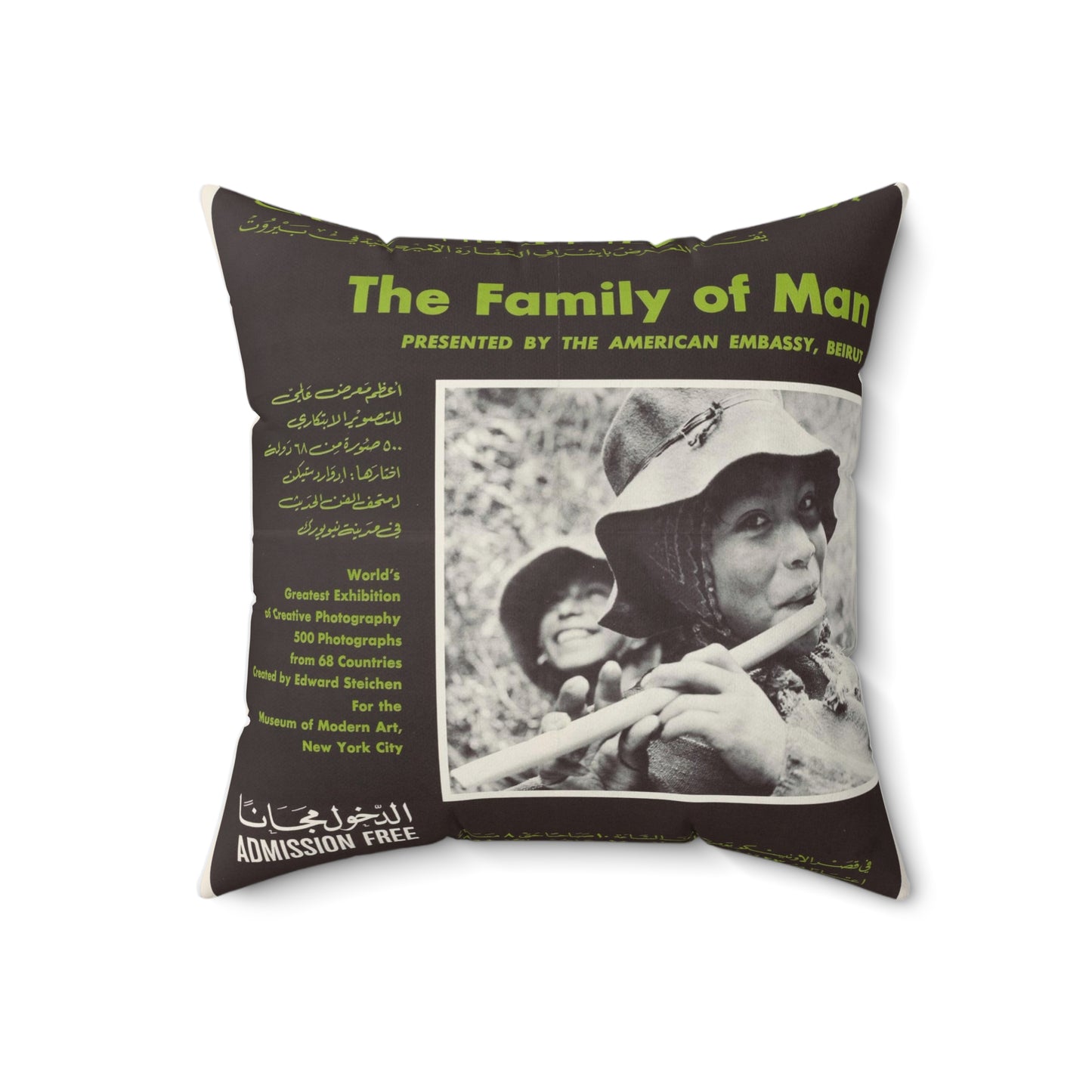 Poster: The Family of Man - Public domain portrait print Decorative Accent Square Pillow