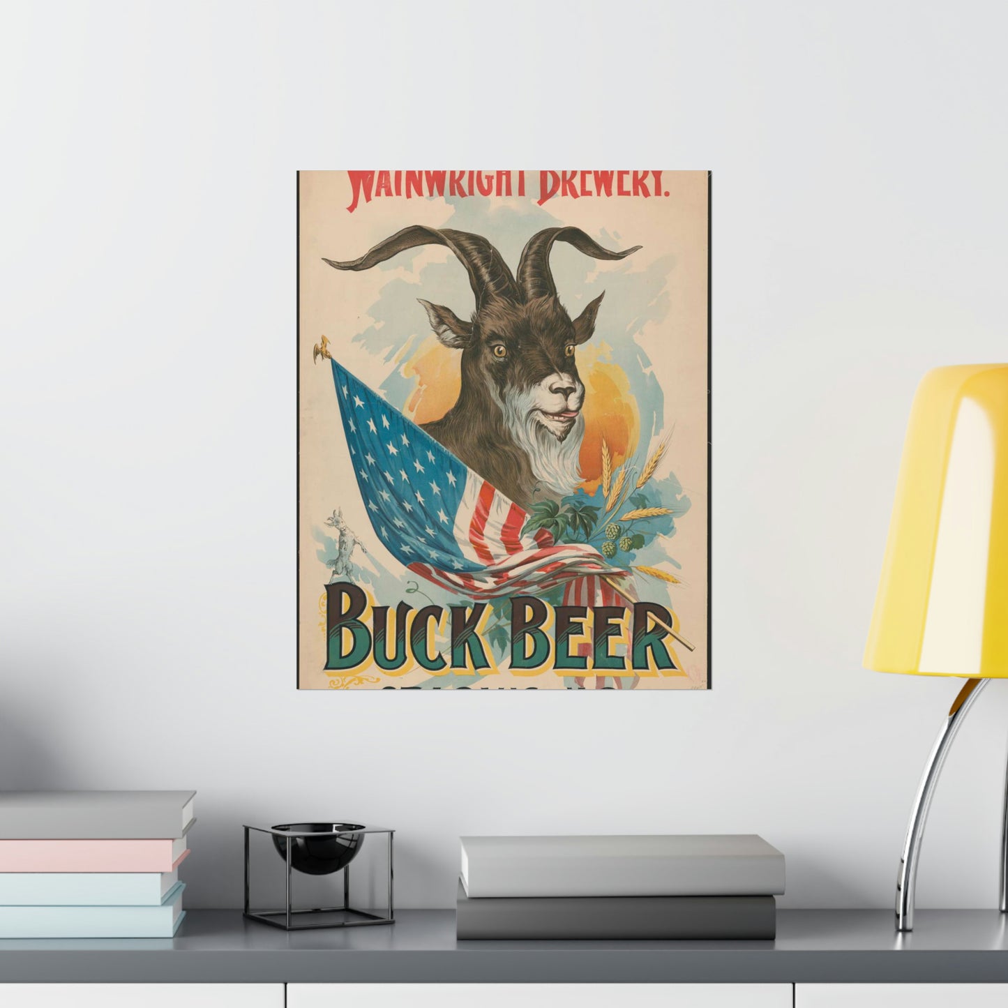 Wainwright Brewery, Buck Beer, St. Louis, MO High Quality Matte Wall Art Poster for Home, Office, Classroom