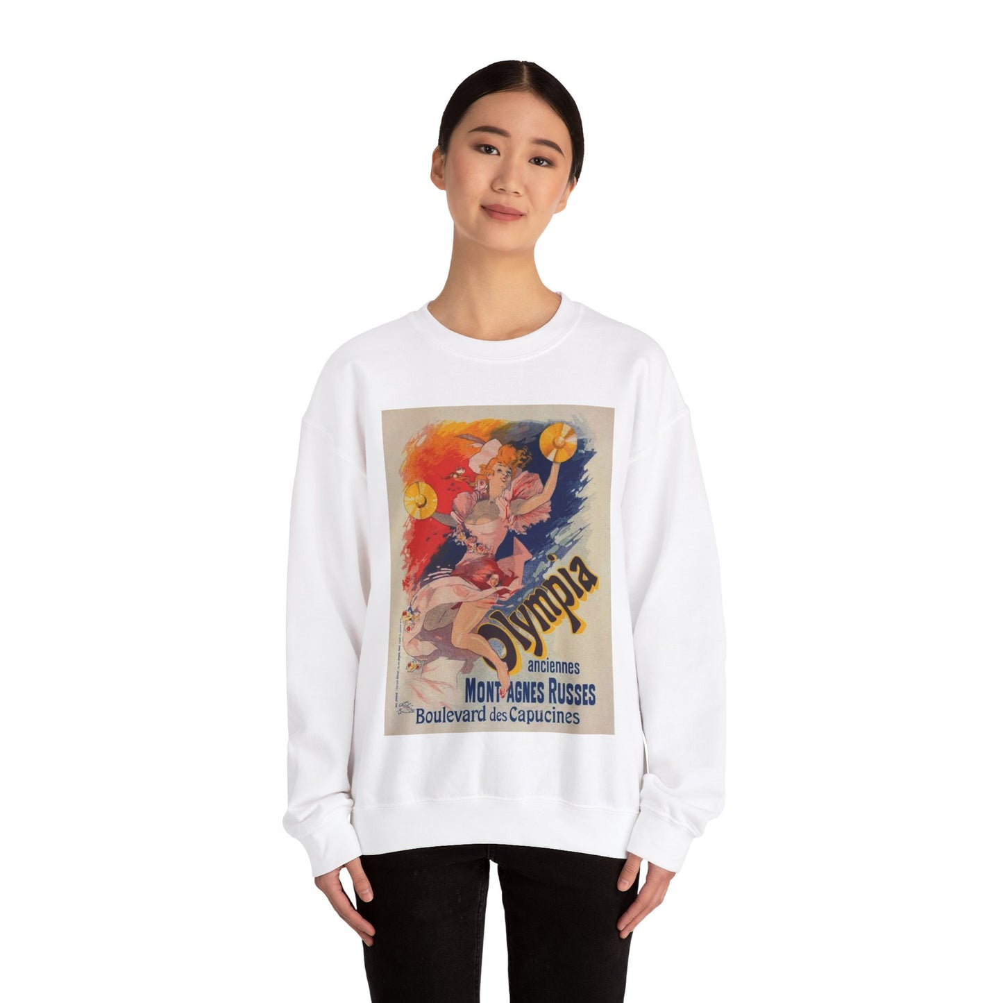 Affiche pour "Olympia". - Art nouveau public domain poster White Heavy Blend Adult Crew Neck SweatShirt