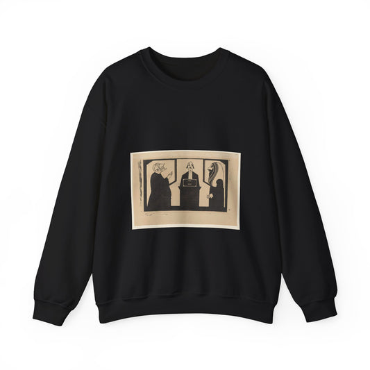 Samuel Jessurun de Mesquita - Entre ces trois mon coeur balance Black Heavy Blend Adult Crew Neck SweatShirt