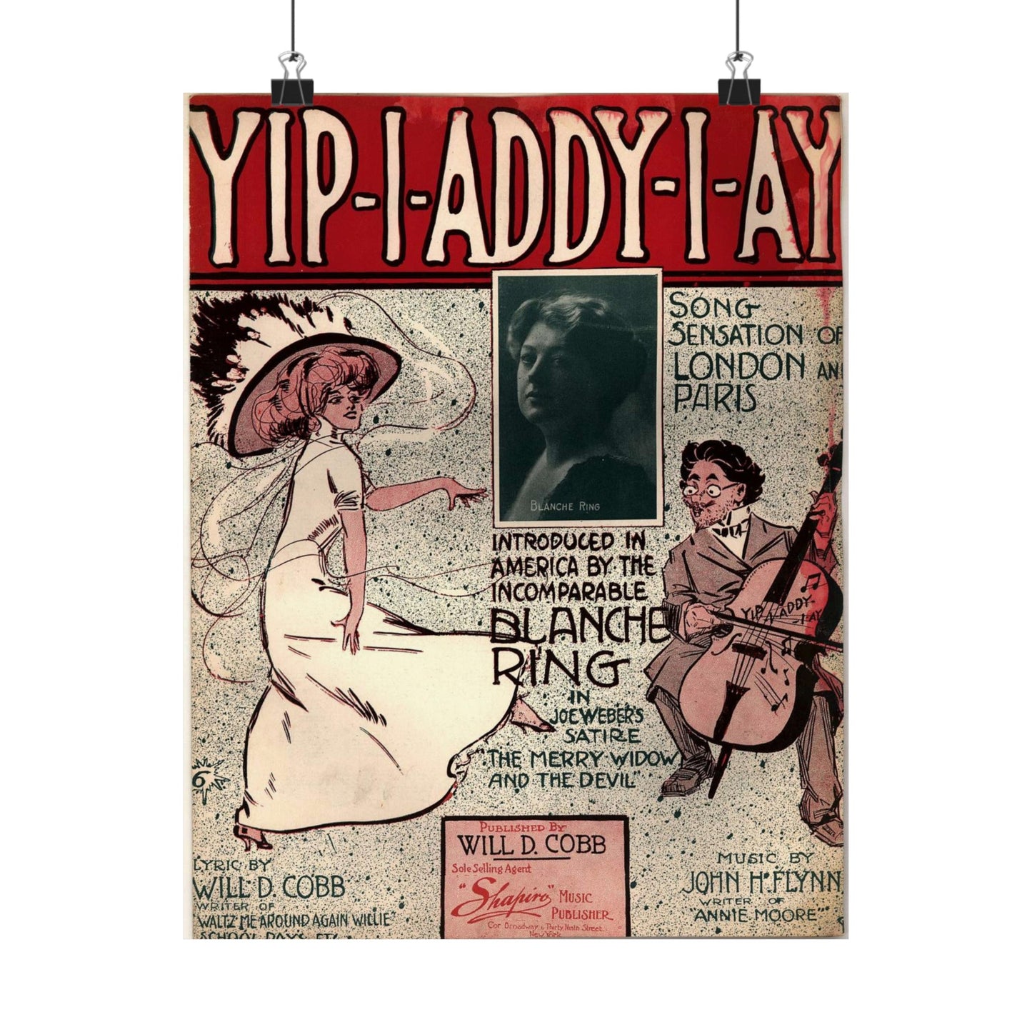 Yip I addy I ay! - Public domain American sheet music High Quality Matte Wall Art Poster for Home, Office, Classroom