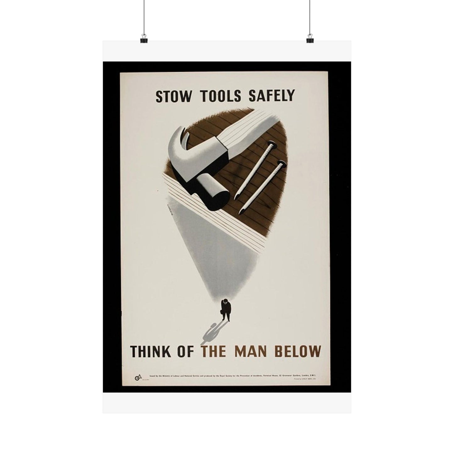 Stow Tools Safely Tom Eckersley High Quality Matte Wall Art Poster for Home, Office, Classroom