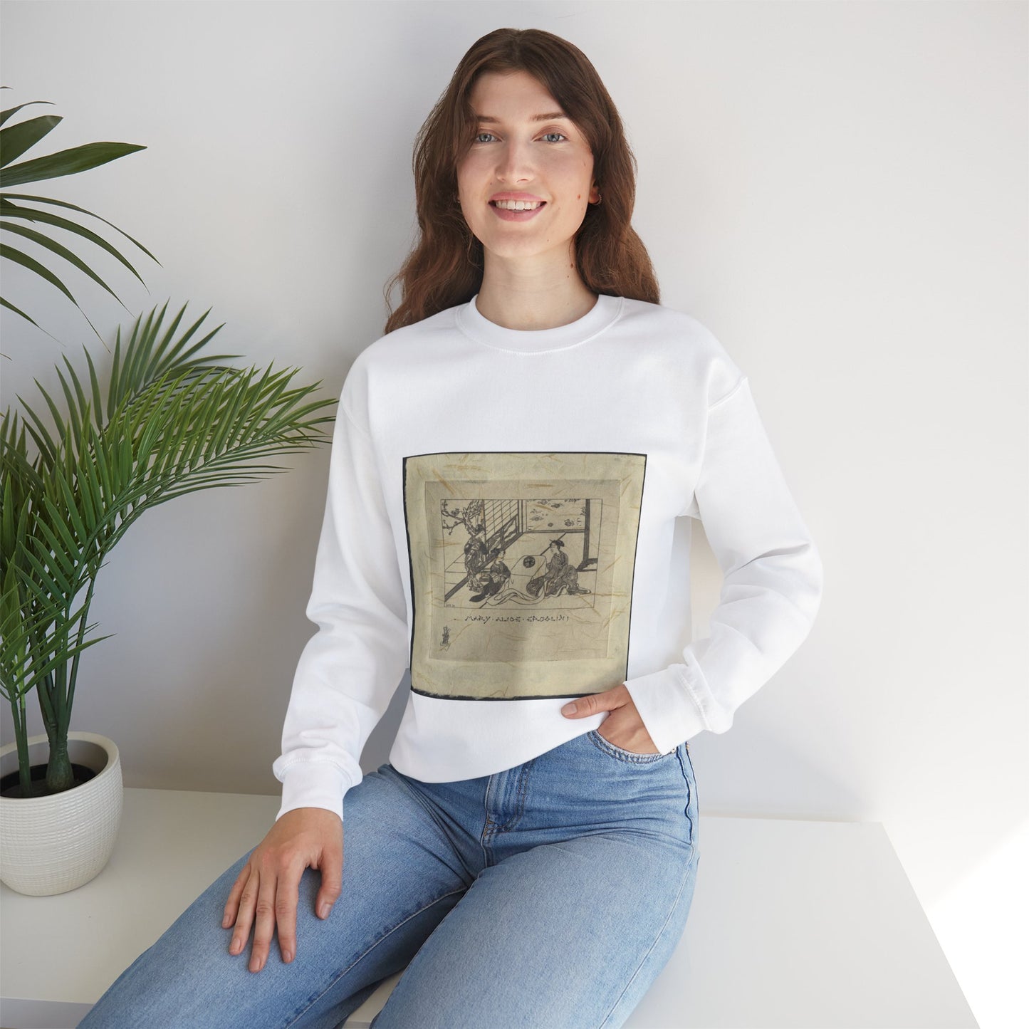 Mary Alice Ercolini by SE Blake (undated) White Heavy Blend Adult Crew Neck SweatShirt
