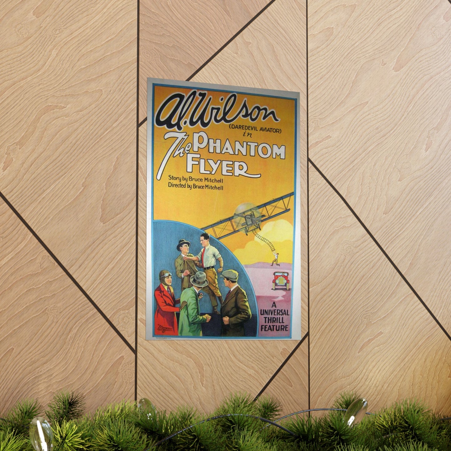 Phantom Flyer 1928 - Art Deco public domain image High Quality Matte Wall Art Poster for Home, Office, Classroom