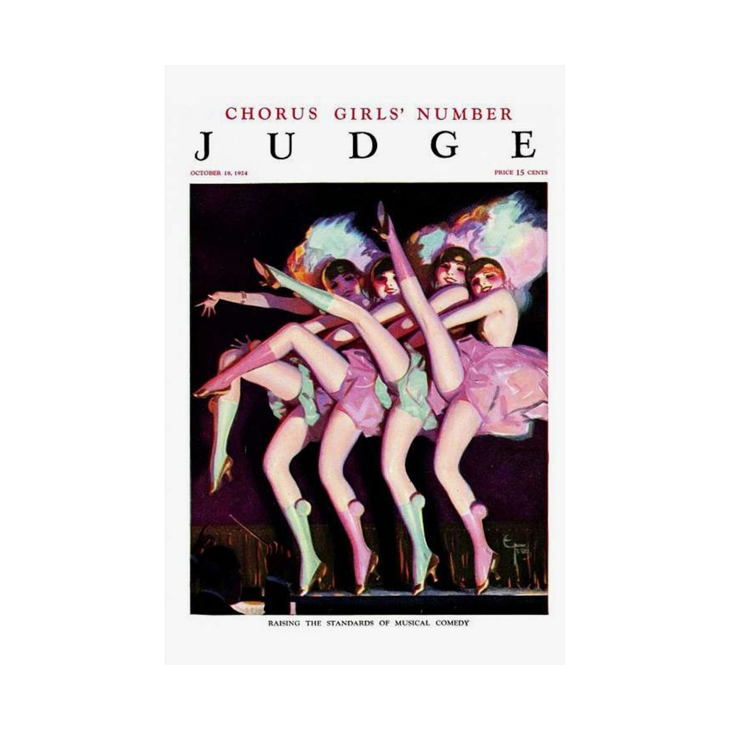 JudgeMagazine18Oct1924 - Art Deco public domain image High Quality Matte Wall Art Poster for Home, Office, Classroom