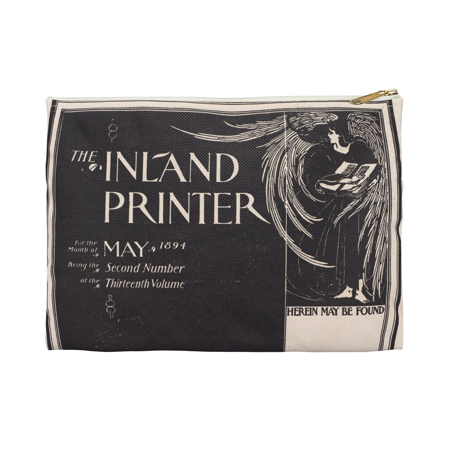 Poster - The inland printer, May 1894 - Public domain lithograph Large Organizer Pouch with Black Zipper