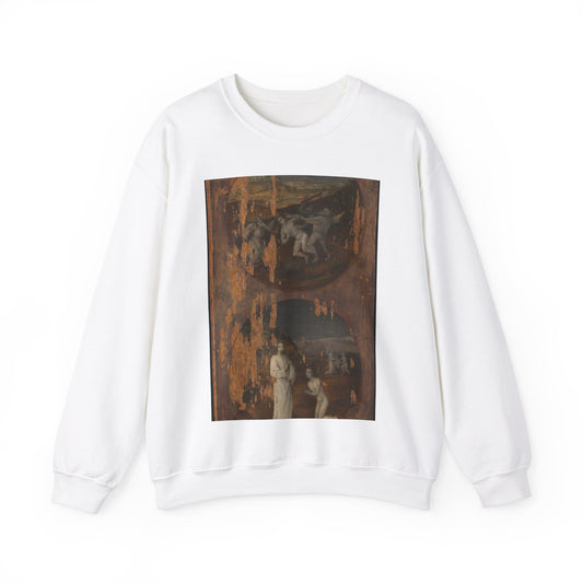 Flood Panels (The Flood – reverse), ca. 1508-1516 White Heavy Blend Adult Crew Neck SweatShirt