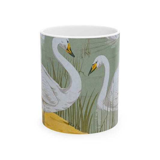 Cygne sauvage - Art nouveau public domain image Beautiful Novelty Ceramic Coffee Mug 11oz