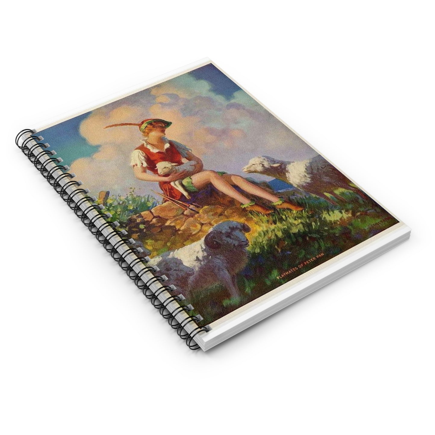 Playmates of Peter Pan, painting by Edward Mason Eggleston Spiral Bound Ruled Notebook with Printed Cover