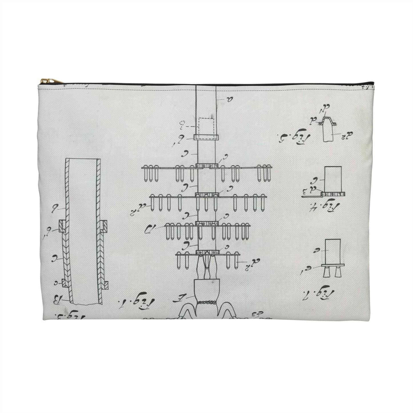 Patent drawing - for J. A. Earl's Candle Holder and Dish for Birthday Cakes Public domain  image Large Organizer Pouch with Black Zipper