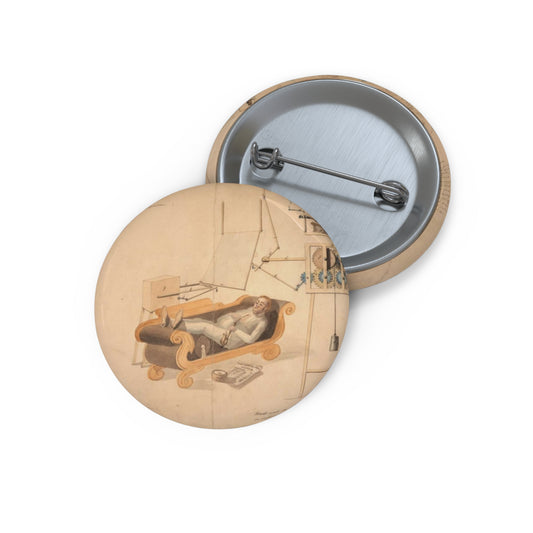 Patent drawing - Drawing of Fan Moved by Mechanism Public domain  image Pin Buttons with Crisp Design